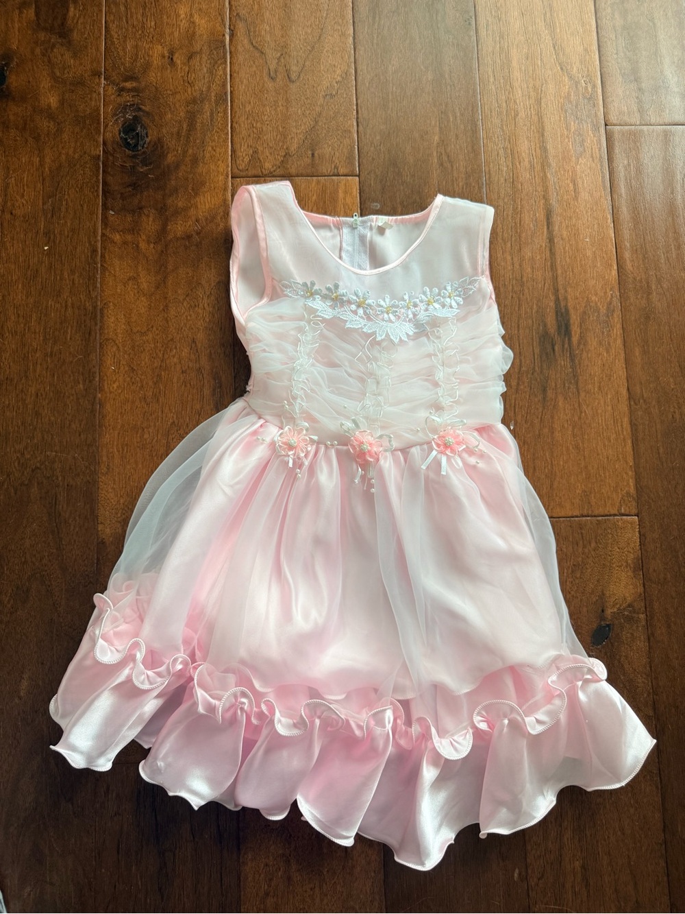 Pink Floral Tulle Party Dress for Girls